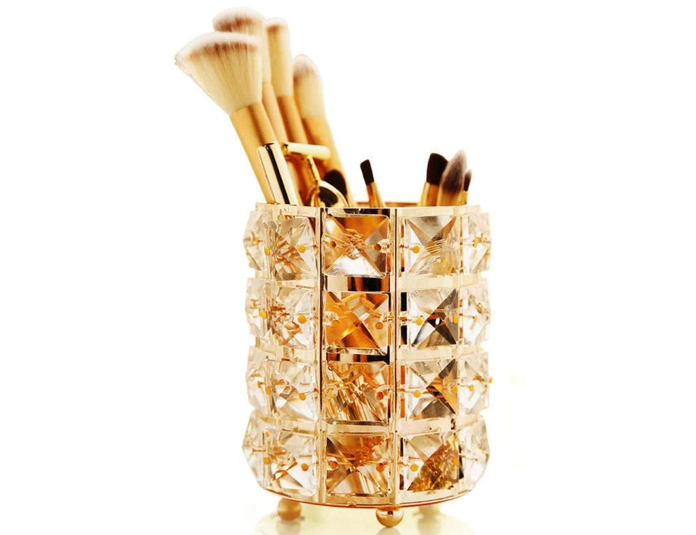 Crystal Metal Makeup Brush Organizer