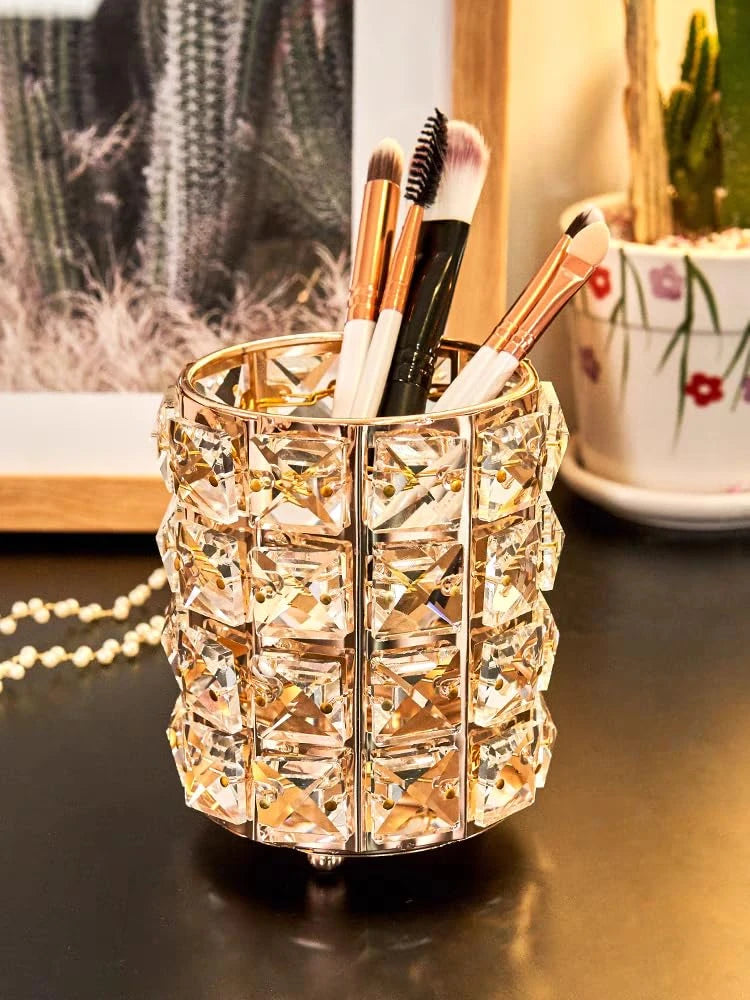 Crystal Metal Makeup Brush Organizer