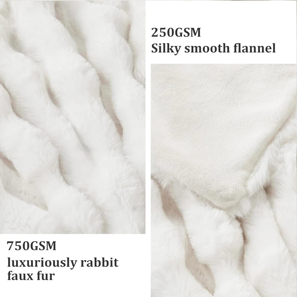 Faux Fur Bubble Throw Blanket