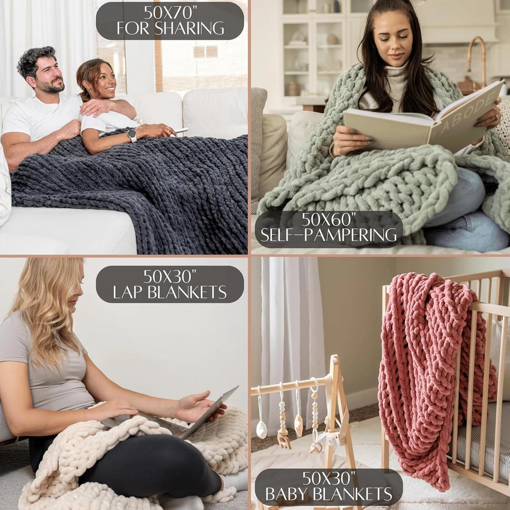 Samiah Luxe Chunky Chenille Throw