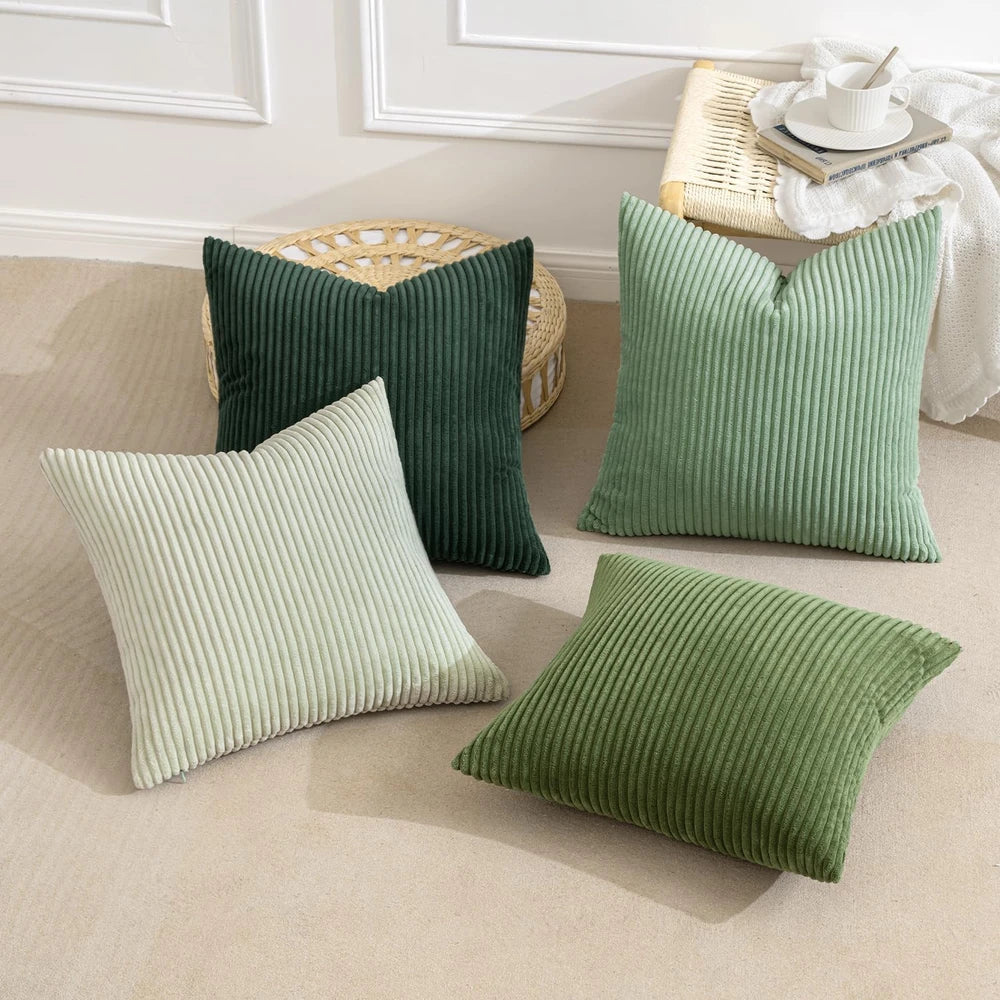 Miulee Corduroy Throw Pillow Covers