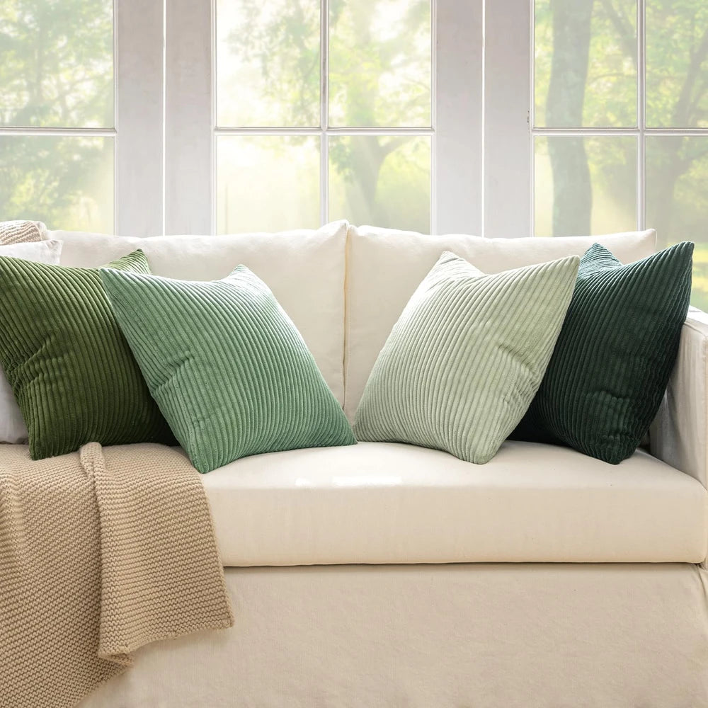 Miulee Corduroy Throw Pillow Covers