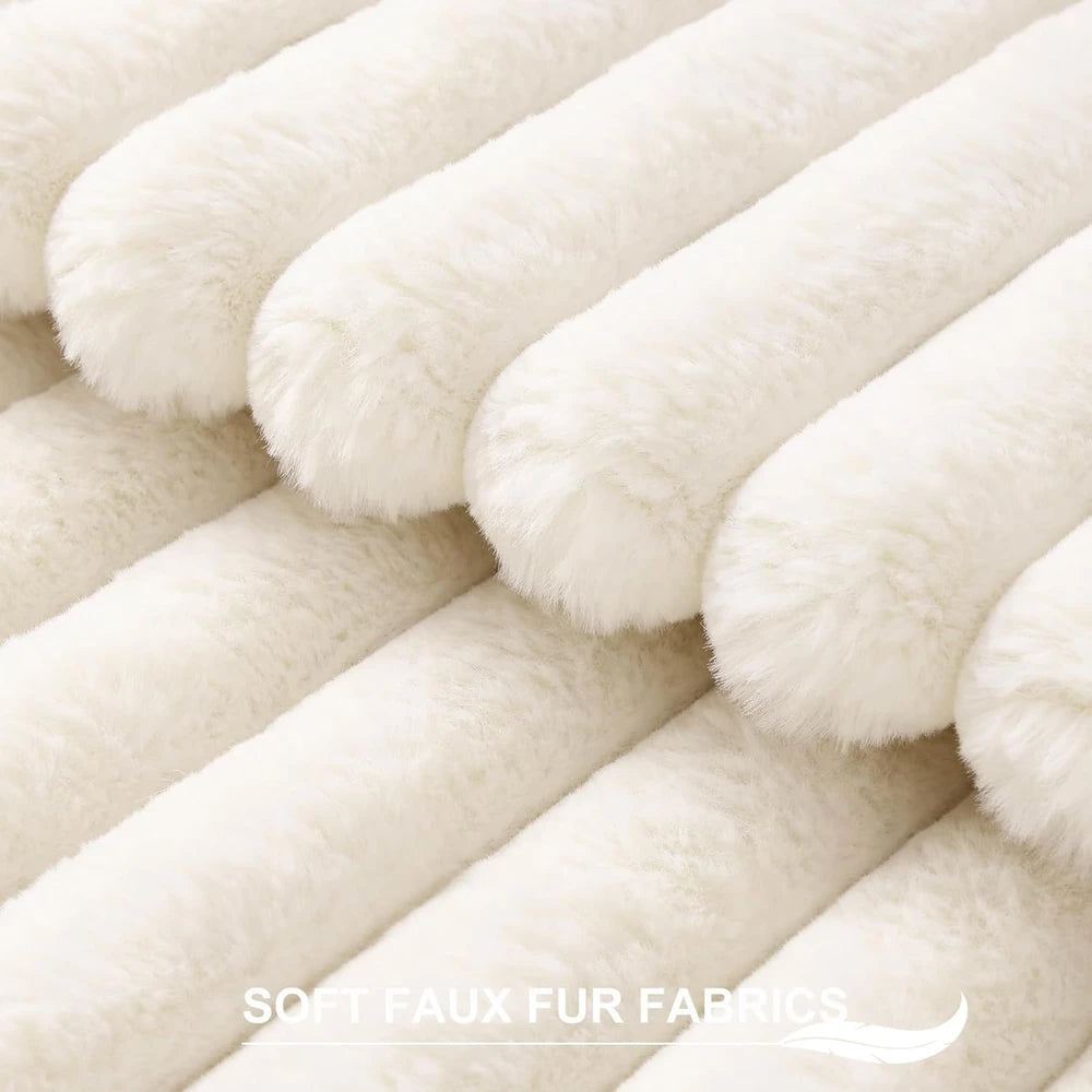 Pallene Striped Faux Fur Throw Pillow Covers