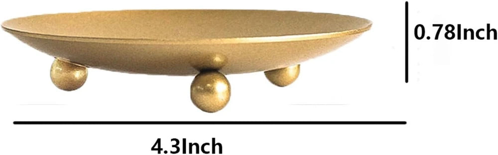Gold Iron Decorative Candle Plates