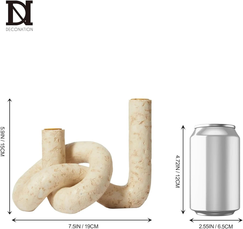 Knot Shaped Travertine Candle Holders