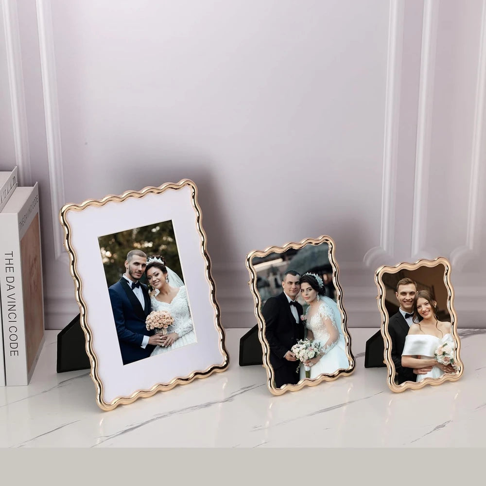 Gold Zinc Alloy Wave Picture Frame