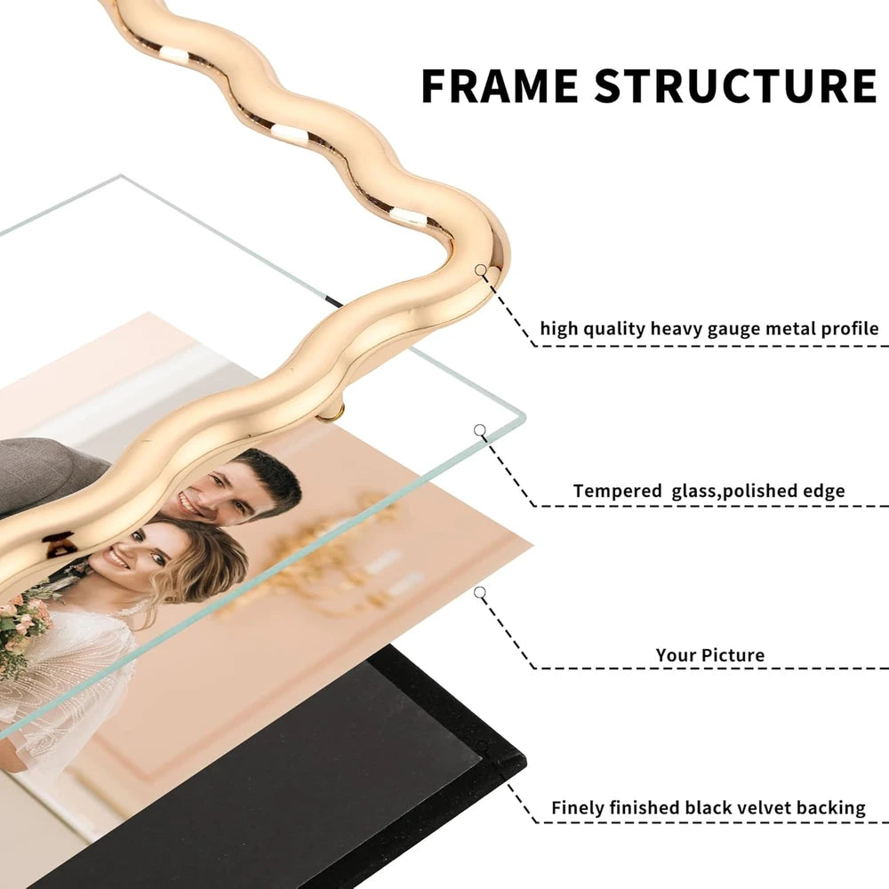 Gold Zinc Alloy Wave Picture Frame