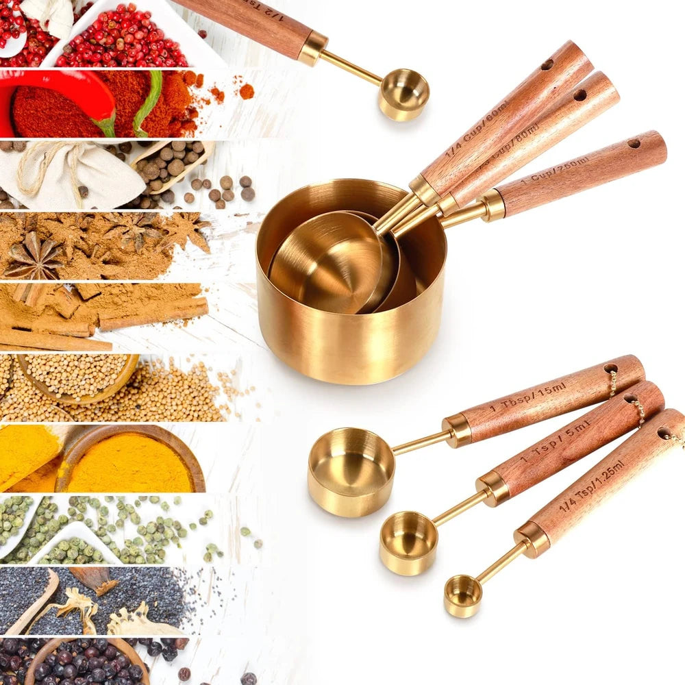 Gold Acacia Measuring Set