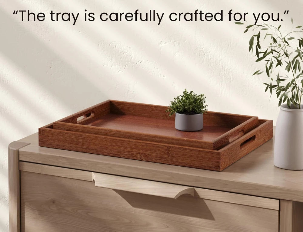Fibogollo Bamboo Serving Tray Set