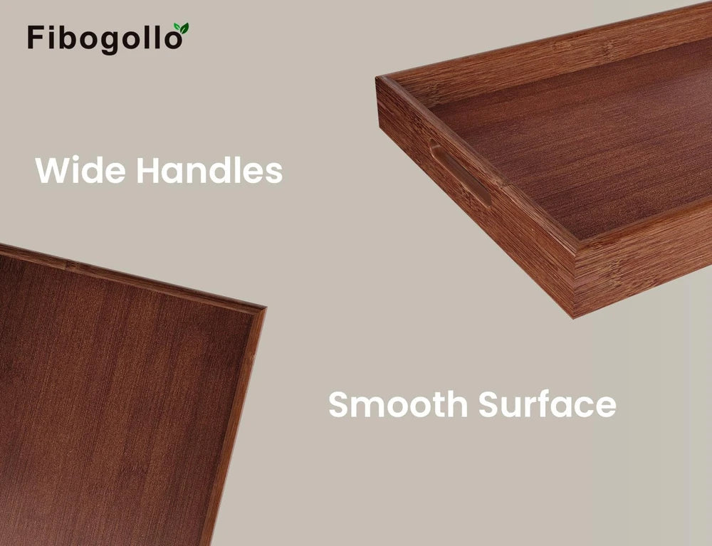 Fibogollo Bamboo Serving Tray Set