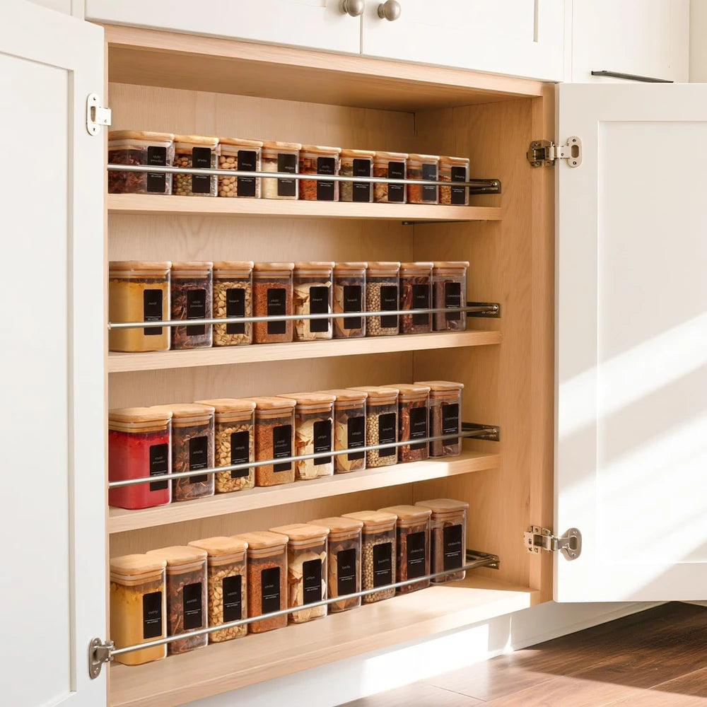 ComSaf Stackable Square Spice Jars