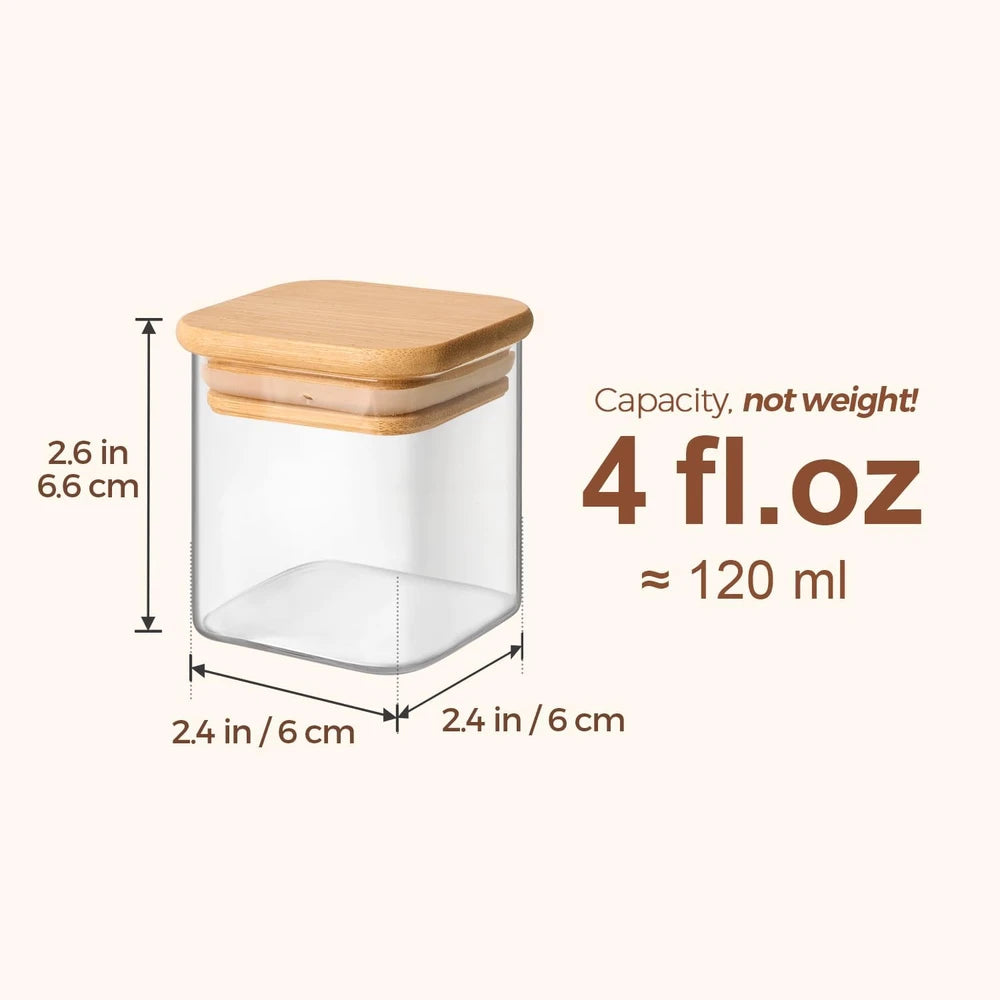 ComSaf Stackable Square Spice Jars