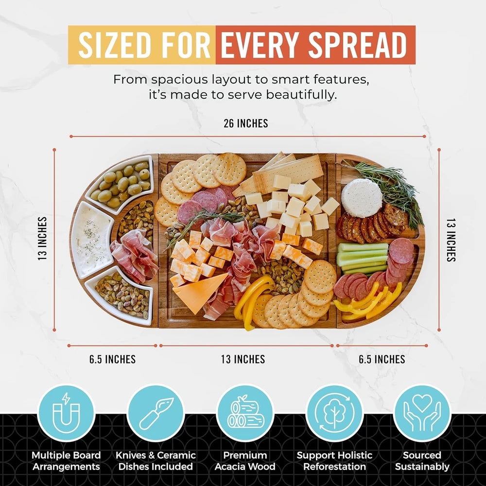 Magnetic Acacia Charcuterie Board Set