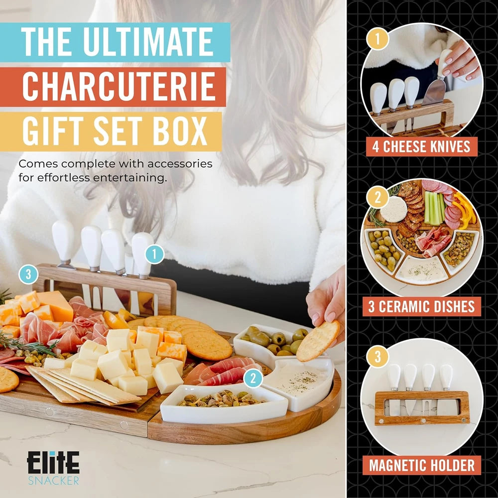 Magnetic Acacia Charcuterie Board Set