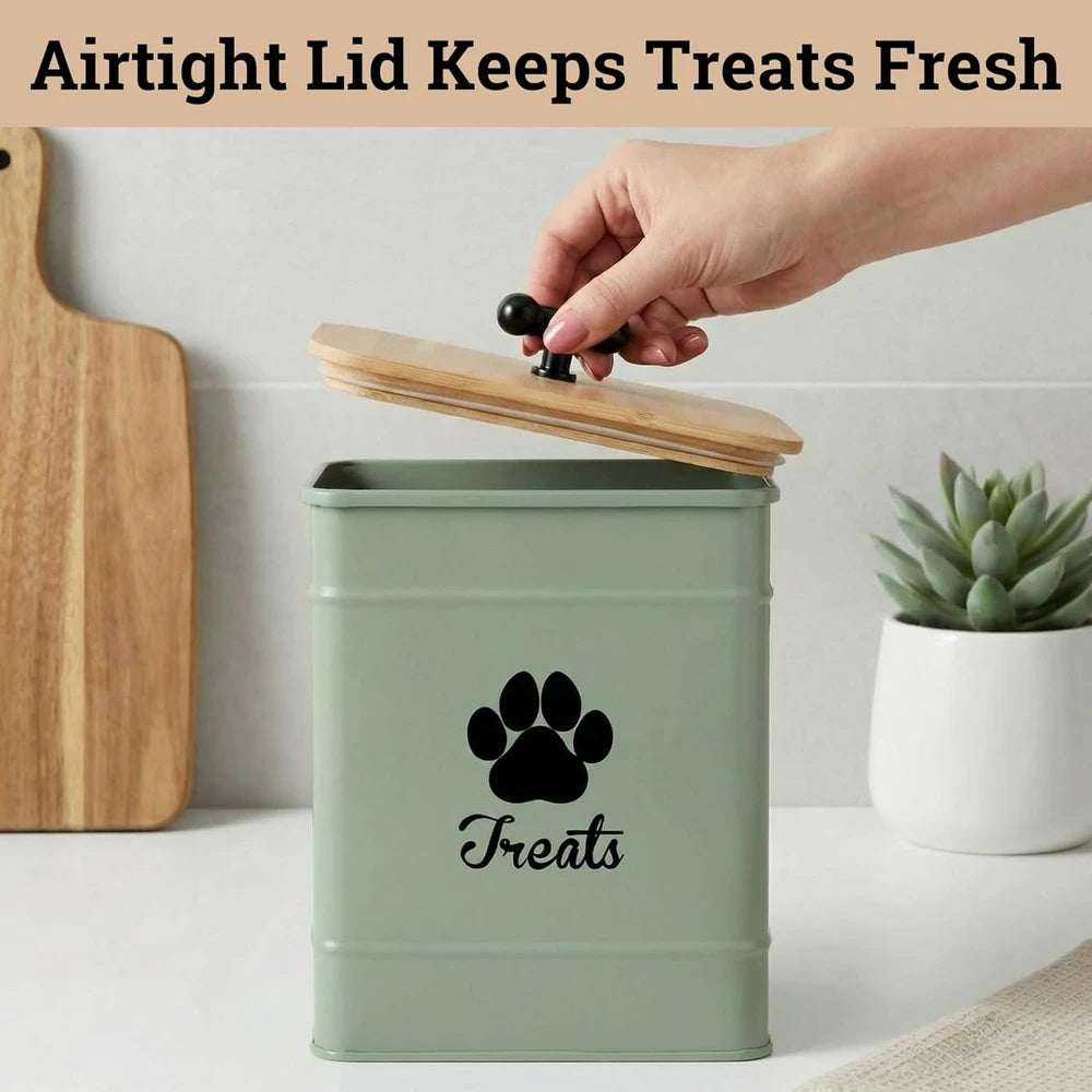 Airtight Iron Pet Treat Canister