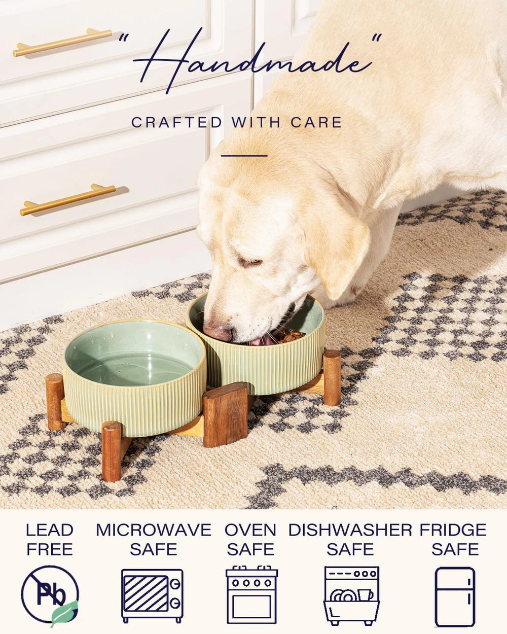 Adjustable Ceramic Elevated Pet Bowl Set