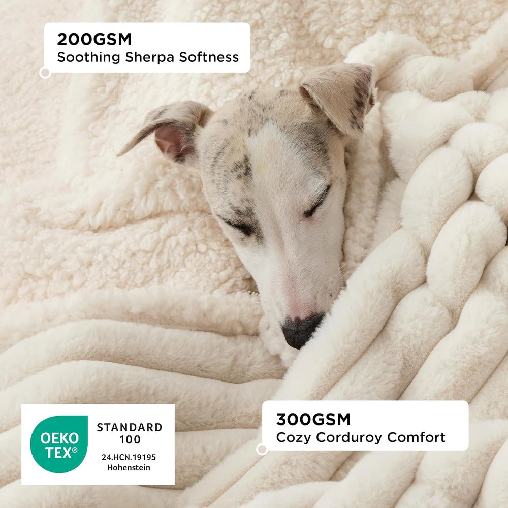 Waterproof Corduroy Fleece Pet Blanket
