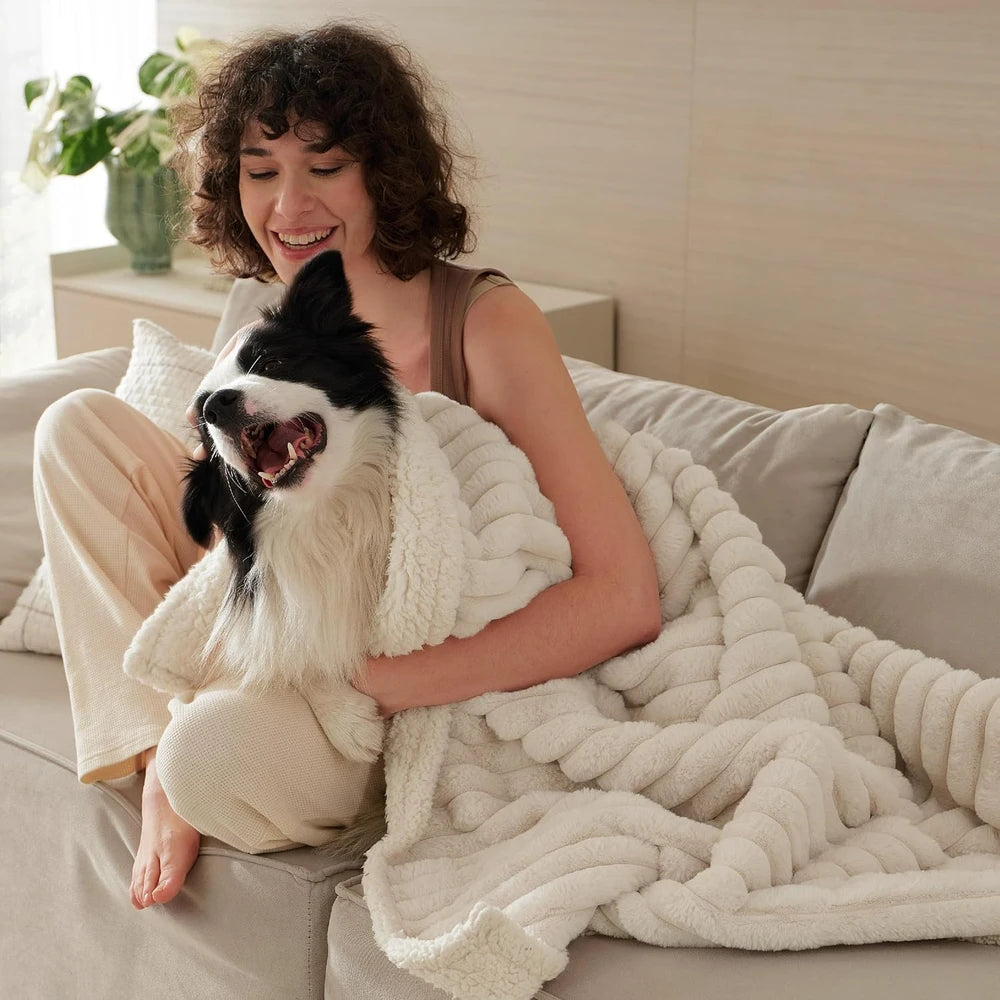 Waterproof Corduroy Fleece Pet Blanket